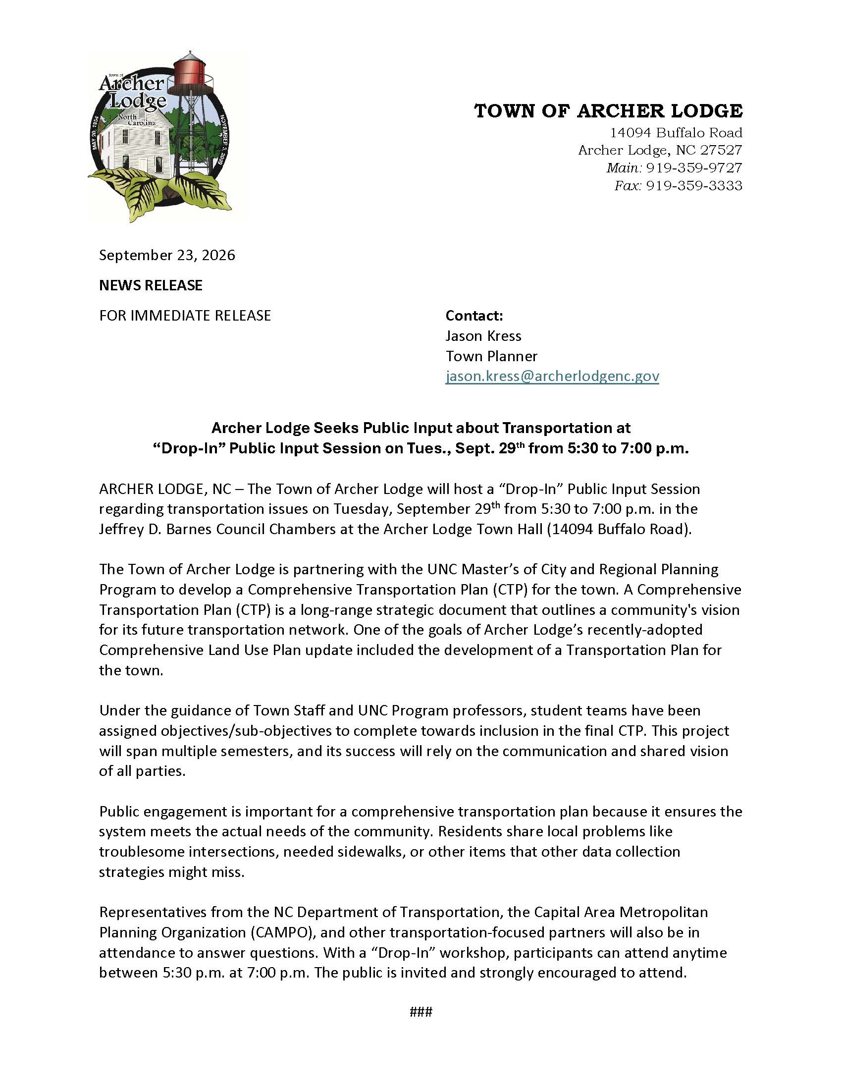 NEWS%20RELEASE%20-%20Archer%20Lodge%20-%20260923%20-%20Town%20Seeks%20Input%20from%20Public%20on%20Transportation%20-%20Sept%2029thpdf.jpg